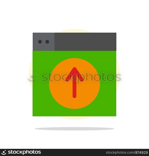 Upload, Up, Web, Design, application Abstract Circle Background Flat color Icon