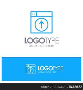 Upload, Up, Web, Design, application Blue Outline Logo Place for Tagline