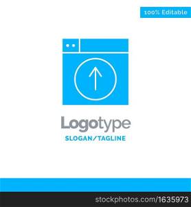 Upload, Up, Web, Design, application Blue Solid Logo Template. Place for Tagline