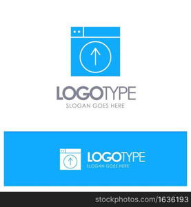 Upload, Up, Web, Design, application Blue Solid Logo with place for tagline