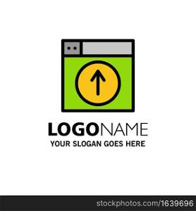 Upload, Up, Web, Design, application Business Logo Template. Flat Color