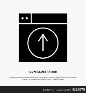 Upload, Up, Web, Design, application solid Glyph Icon vector