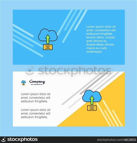 Uploading on cloud abstract corporate business banner template, horizontal advertising business banner.