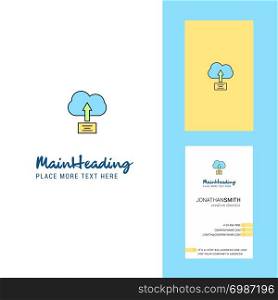 Uploading on cloud Creative Logo and business card. vertical Design Vector