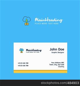 Uploading on cloud logo Design with business card template. Elegant corporate identity. - Vector