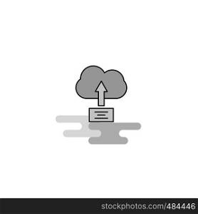 Uploading on cloud Web Icon. Flat Line Filled Gray Icon Vector