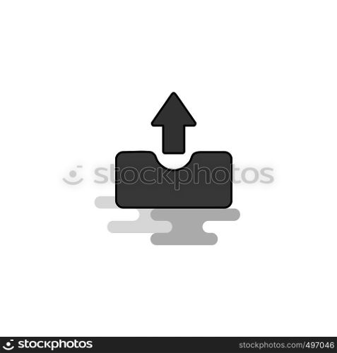 Uploading Web Icon. Flat Line Filled Gray Icon Vector