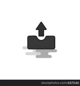 Uploading Web Icon. Flat Line Filled Gray Icon Vector