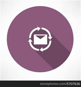uploads messages icon. Flat modern style vector illustration