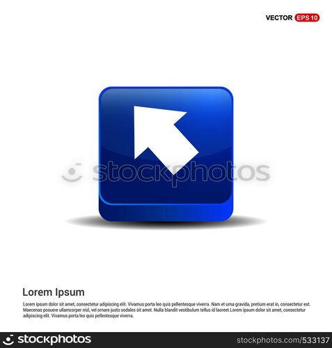 Upper Arrow Icon - 3d Blue Button.