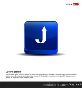 Upper Arrow Icon - 3d Blue Button.