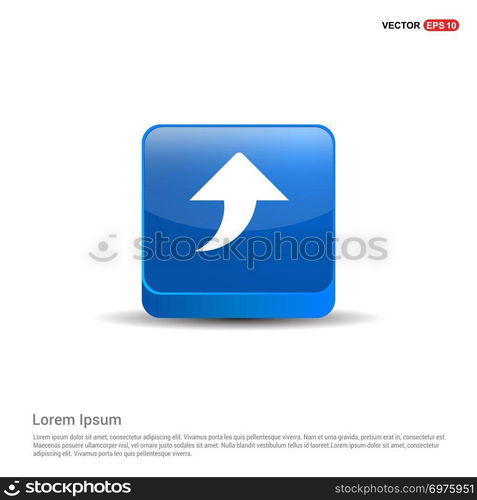 Upper Arrow Icon - 3d Blue Button.