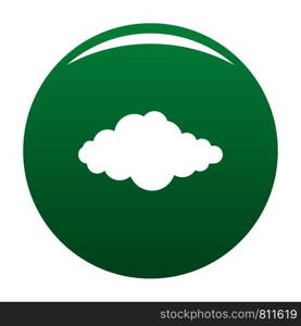Upper cloud icon. Simple illustration of upper cloud vector icon for any design green. Upper cloud icon vector green