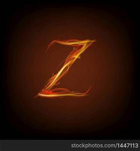 Uppercase initial letter Z with blazing flame