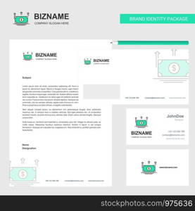 Uprising dollar Business Letterhead, Envelope and visiting Card Design vector template