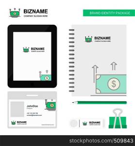 Uprising dollar Business Logo, Tab App, Diary PVC Employee Card and USB Brand Stationary Package Design Vector Template