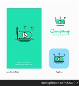 Uprising dollar Company Logo App Icon and Splash Page Design. Creative Business App Design Elements