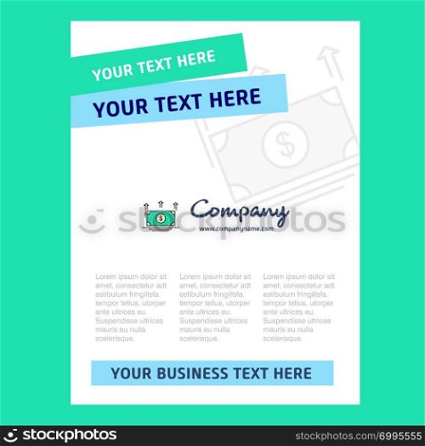 Uprising dollar Title Page Design for Company profile ,annual report, presentations, leaflet, Brochure Vector Background