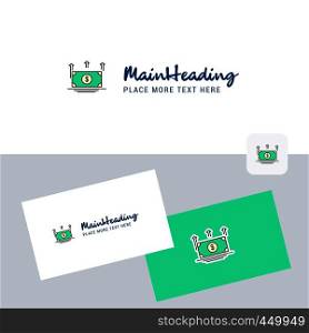 Uprising dollar vector logotype with business card template. Elegant corporate identity. - Vector