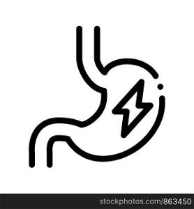 Upset Stomach Symptomp Of Pregnancy Vector Icon Thin Line Sign. Indigestion Stomachache Woman Symptomp Of Pregnancy Pictogram. Characteristic Diagnosis Of Future Mother Monochrome Contour Illustration. Upset Stomach Symptomp Of Pregnancy Vector Icon