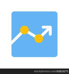 uptrend line chart, icon on isolated background,
