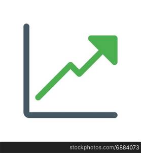 uptrend line graph, icon on isolated background