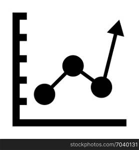 uptrend line graph, icon on isolated background