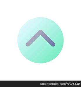 Upward direction arrow pixel perfect flat gradient color ui icon. Upload button. Webpage element. Simple filled pictogram. GUI, UX design for mobile application. Vector isolated RGB illustration. Upward direction arrow pixel perfect flat gradient color ui icon