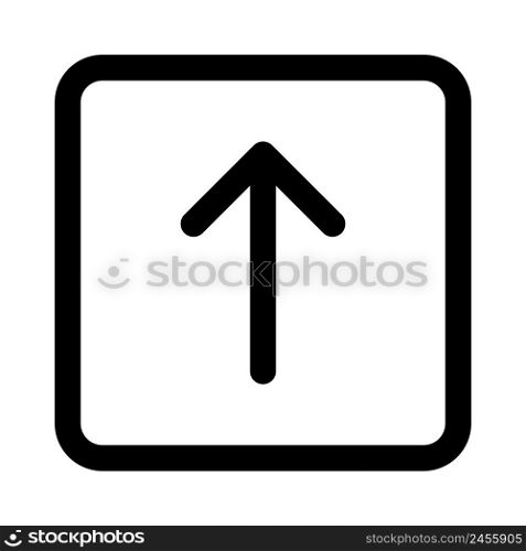 Upward navigation arrow direction isolated on white background