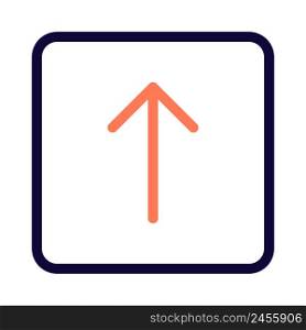 Upward navigation arrow direction isolated on white background
