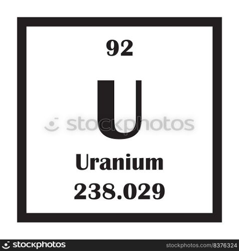 Uranium chemical element icon vector illustration design