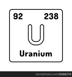 uranium chemical element line icon vector. uranium chemical element sign. isolated contour symbol black illustration. uranium chemical element line icon vector illustration