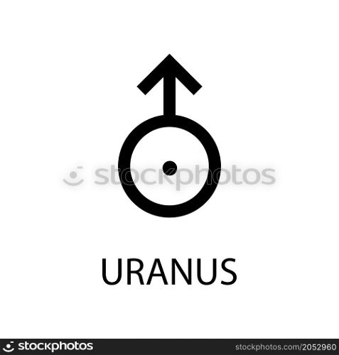Uranus icon. Planet symbol. Vector black sign on white. Astrological calendar. Jyotisha. Hinduism, Indian or Vedic astrology horoscope.. Uranus icon. Planet symbol. Vector black sign on white. Astrological calendar. Jyotisha. Hinduism, Indian or Vedic astrology horoscope