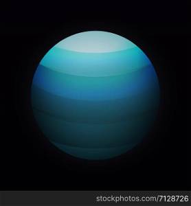 Uranus planet icon. Isometric of uranus planet vector icon for web design isolated on black background. Uranus planet icon, isometric style