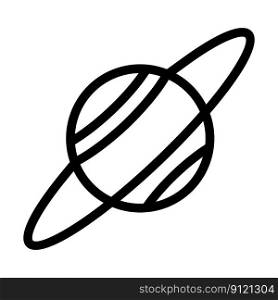 uranus planet line icon vector. uranus planet sign. isolated contour symbol black illustration. uranus planet line icon vector illustration