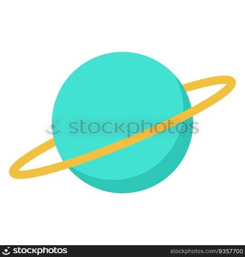 Uranus planet surrounded by ring brochure element design. Solar system. Vector illustration with empty copy space for text. Editable shapes for poster decoration. Creative and customizable frame. Uranus planet surrounded by ring brochure element design
