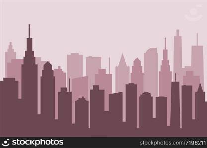 urban city town building landscape vector stock illustration