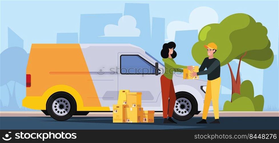 Urban delivery background. Logistic transportation company cargo service post mail delivery trucks on map garish vector concept illustrations. Transportation service shipping and delivery. Urban delivery background. Logistic transportation company cargo service post mail delivery trucks on map garish vector concept illustrations