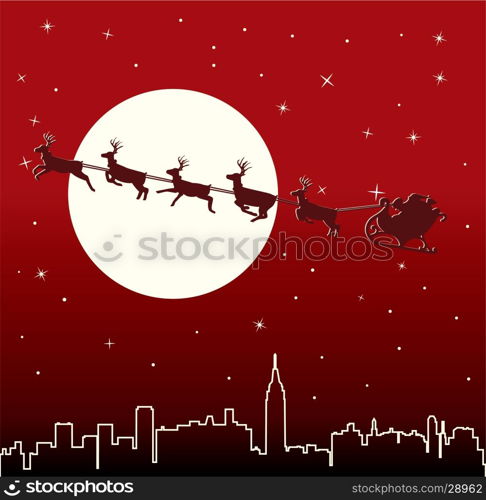 urban holiday background with santa