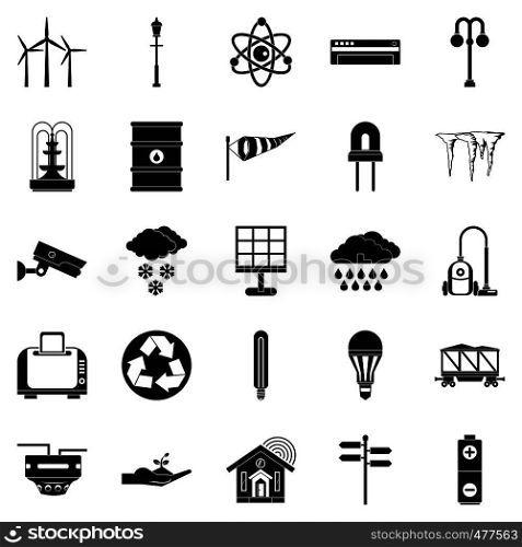 Urban icons set. Simple set of 25 urban vector icons for web isolated on white background. Urban icons set, simple style