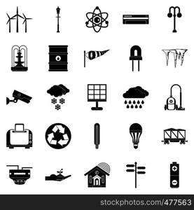 Urban icons set. Simple set of 25 urban vector icons for web isolated on white background. Urban icons set, simple style