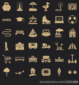 Urban icons set. Simple style of 36 urban vector icons for web for any design. Urban icons set, simple style