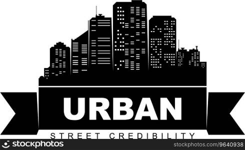 Urban logo template city skyline silhouette Vector Image