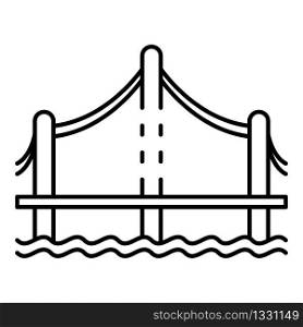 Urban long bridge icon. Outline urban long bridge vector icon for web design isolated on white background. Urban long bridge icon, outline style
