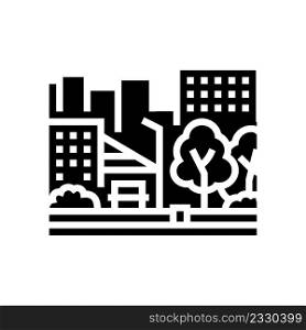 urban park glyph icon vector. urban park sign. isolated contour symbol black illustration. urban park glyph icon vector illustration