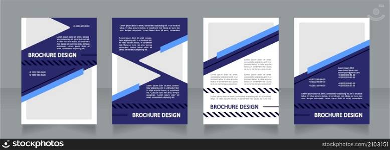 Urban traffic information dark navy blank brochure design. Template set with copy space for text. Premade corporate reports collection. Editable 4 paper pages. Calibri, Arial fonts used. Urban traffic information dark navy blank brochure design