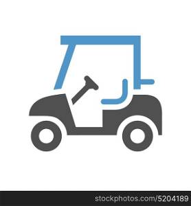 Urban transport icon. Golf cart - gray blue icon isolated on white background
