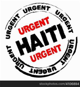 Urgent ink grunge stamp for Haiti with weather effect
