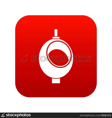 Urinal or chamber pot for men icon digital red for any design isolated on white vector illustration. Urinal or chamber pot for men icon digital red