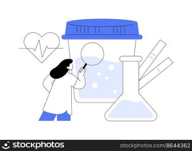 Urinalysis abstract concept vector illustration. Diabetes diagnostics, urinalysis result, urine analysis, laboratory testing service, health problem detection, pregnancy test abstract metaphor.. Urinalysis abstract concept vector illustration.